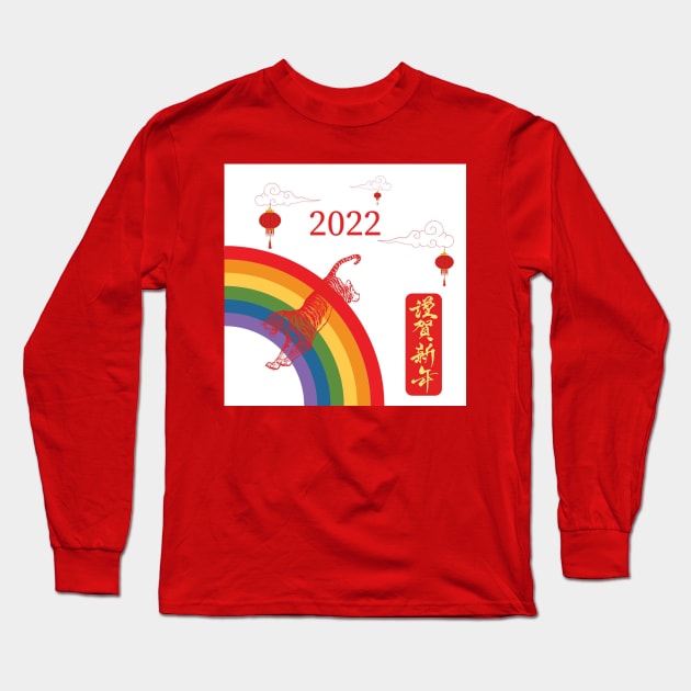 2022 Year of the Tiger - Rainbow Long Sleeve T-Shirt by Musings Home Decor